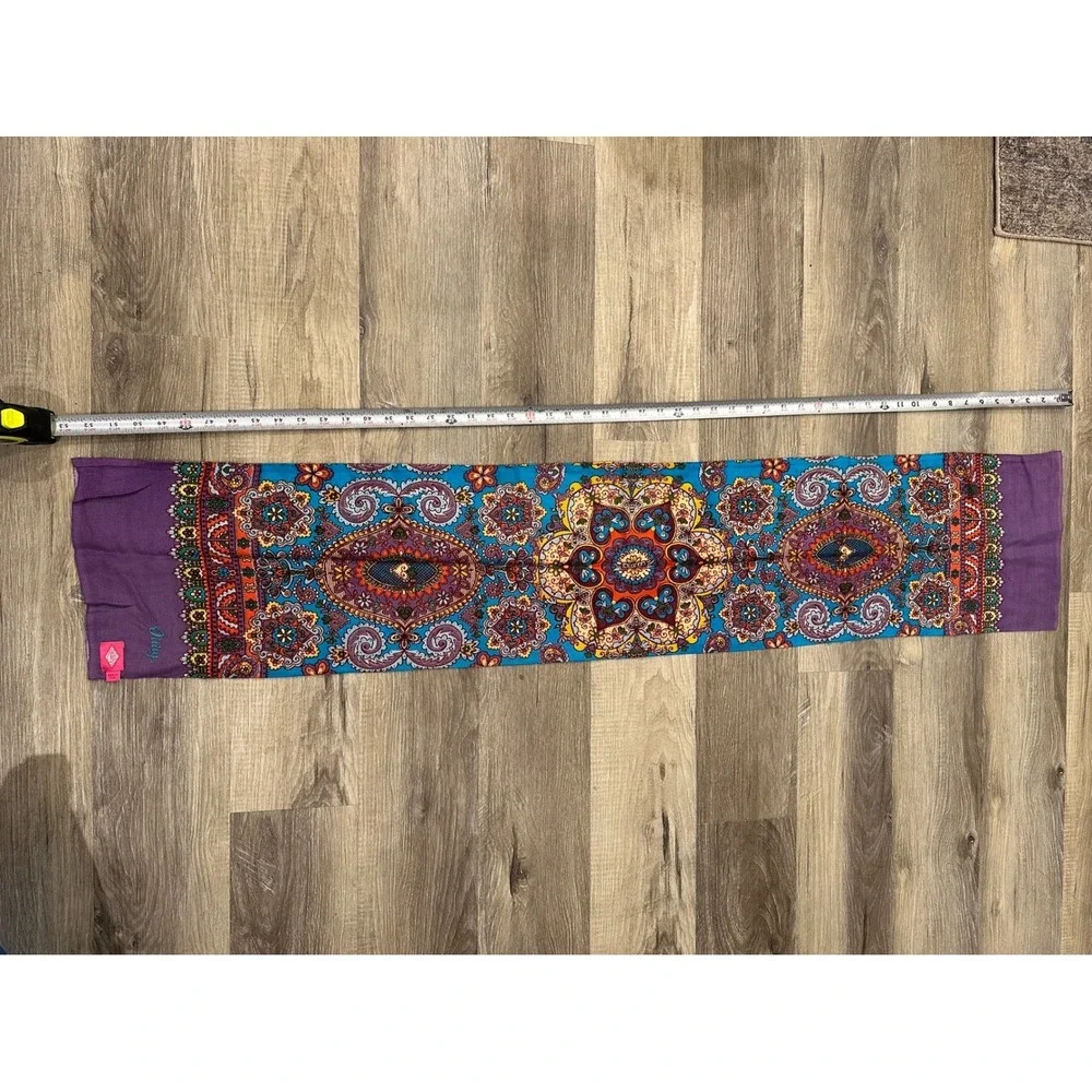 Olly Tana Scarf Purple Paisley Boho Print‎ Acrylic Women's